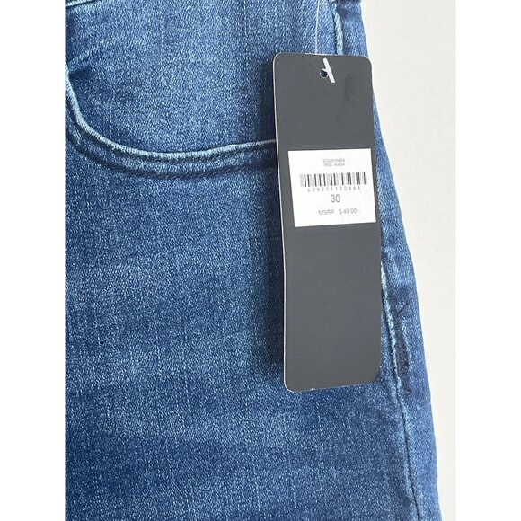 Bebe Shorts Womens Sz 30 Medium Blue Jean Stretch Denim High Rise Bermuda Casual - Picture 6 of 12